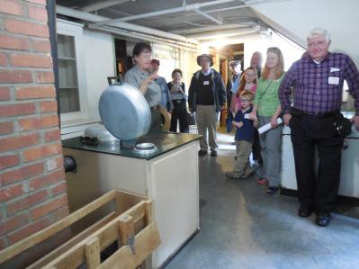 People outside a building