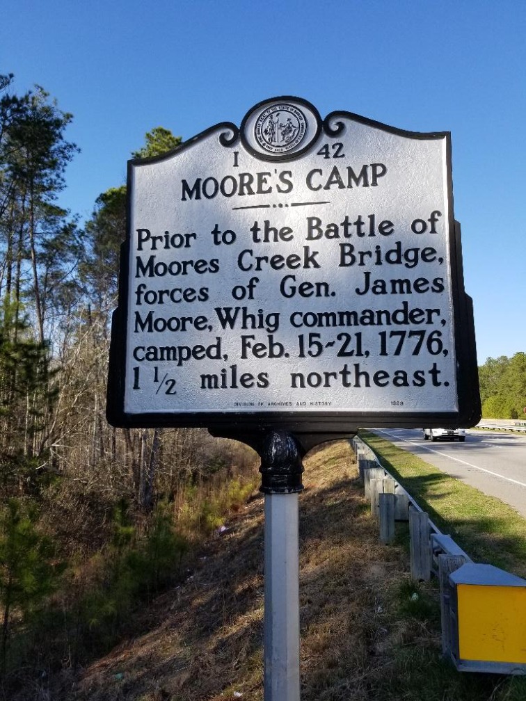 Col. James Moore militia camp marker